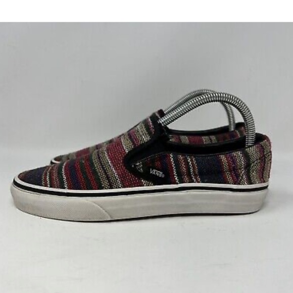 Vans Off The Wall Baja Slip On Low Top Stripe Drug Rug Shoes Men 4.5 Womens 6 - Picture 3 of 5